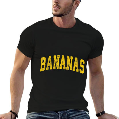 Funny Retro Bananas Cute Banana Gifts Yellow  Rolled Sleeves T-Shirt