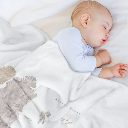 Life Is A Jouney Best Travelled Together, World Map, Abey Throw Blanket