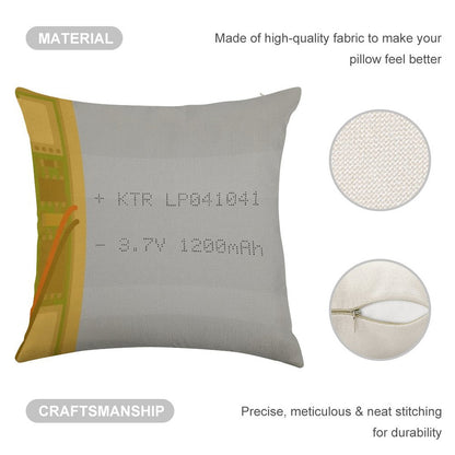 Lithium Polymer Battery Linen Throw Pillow Cover