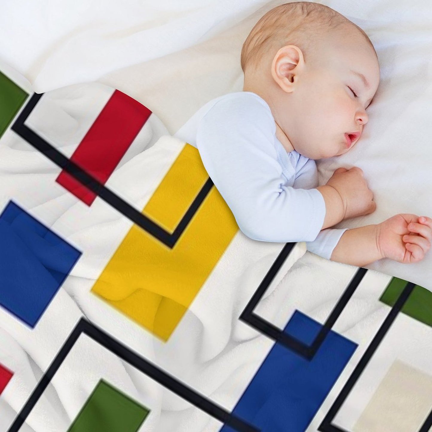 Mondrian Style Throw Blanket
