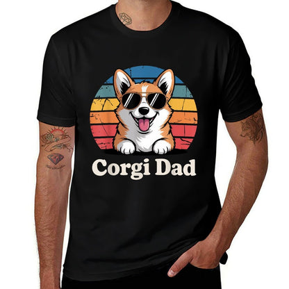 Funny Corgi Art For Men Dad Grandpa Pembroke Corgi Lover  Relaxed-fit T-Shirt