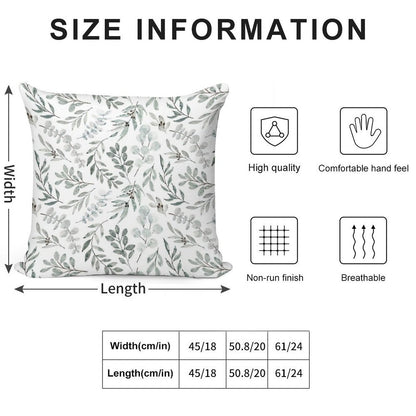 Australian Eucalyptus Watercolor Botanical Leaves Australianiana Eucalyptus Leaves in Watercolour Soft Short Plush Fabric Throw Pillow