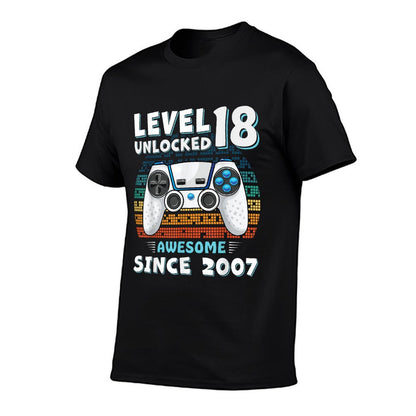 18 Year Old BDay Decorations Men Boy 18yr 2007 18th Birthday T-Shirt