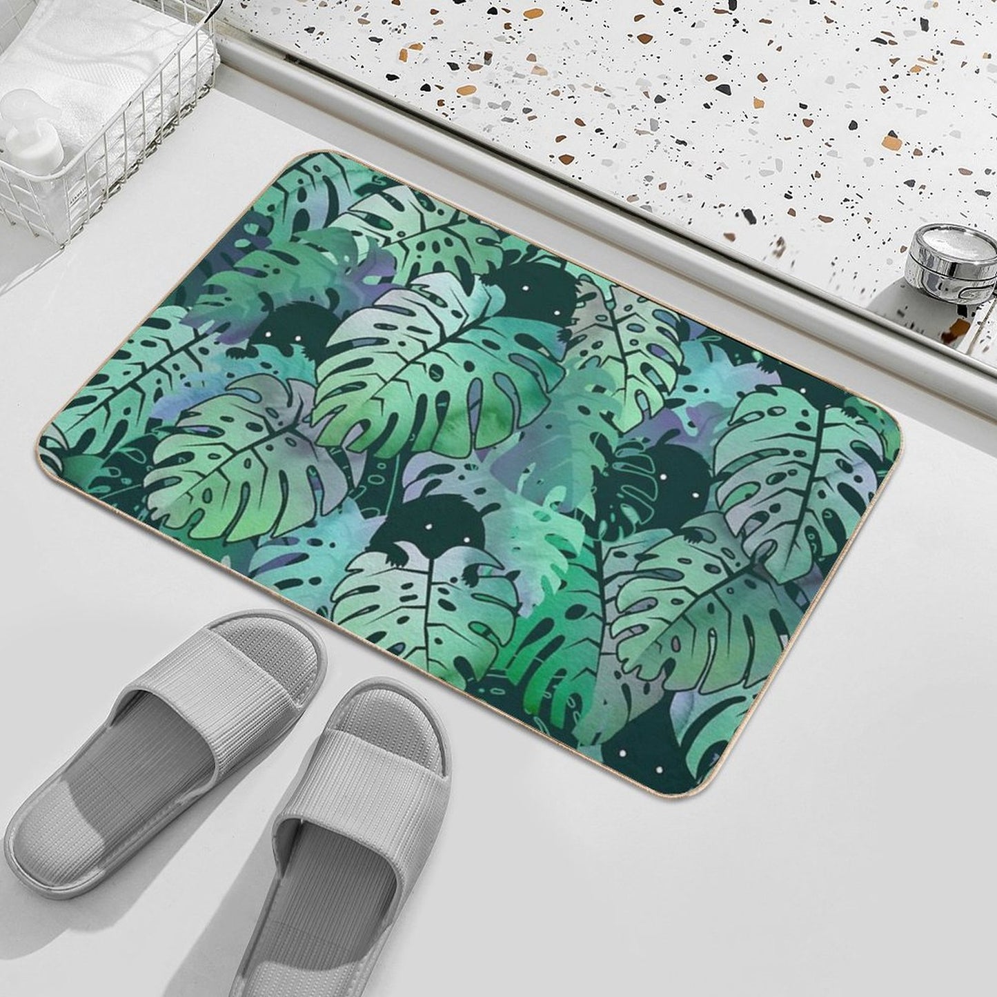 Monstera Monsters Bath Mat