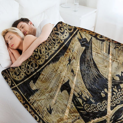 Long Viking Voyage Throw Blanket