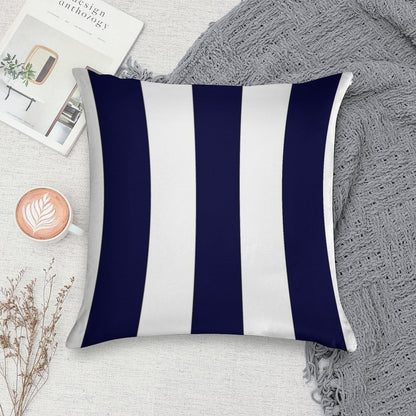 Navy Blue And White Stripes Soft Home Decor Throw Pillow