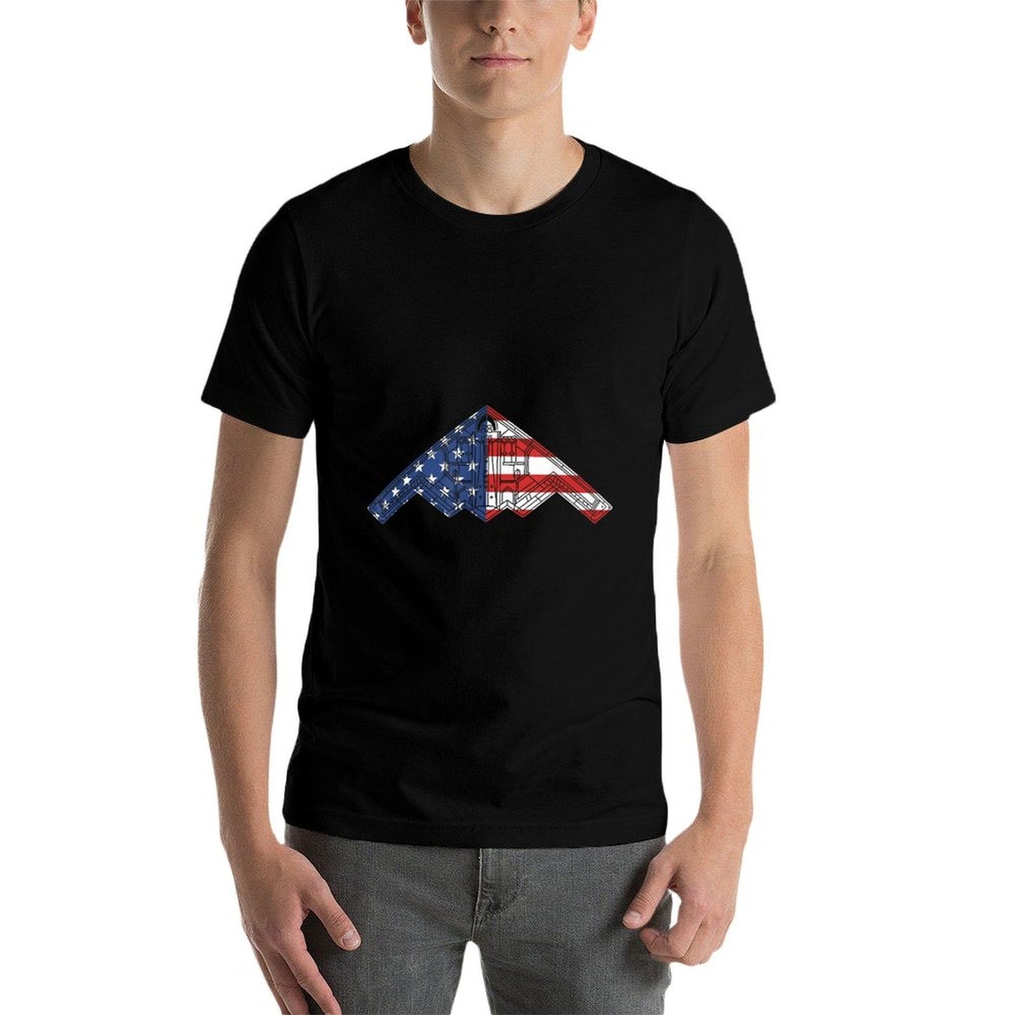 B-2 Bomber Stealth Aircraft Schematic American B2  Lightweight T-Shirt