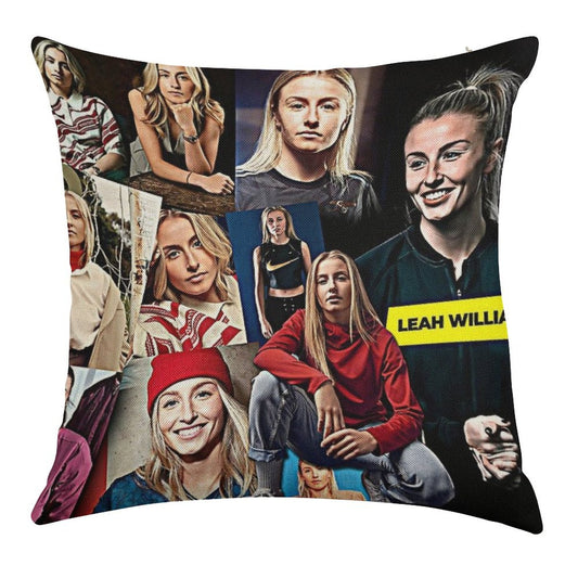 Leah Williamson Linen Throw Pillow Cover