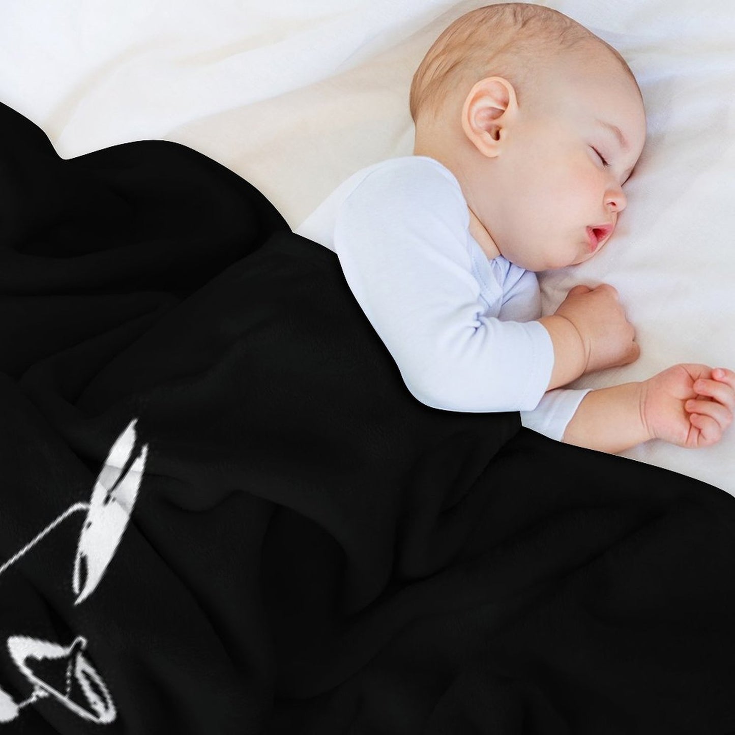 Drum Kit Black And White Throw Blanket