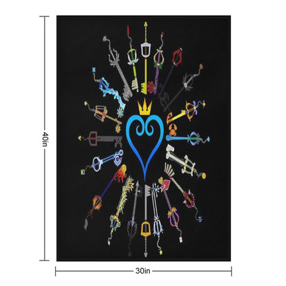 Kingdom Hearts Keyblades Throw Blanket