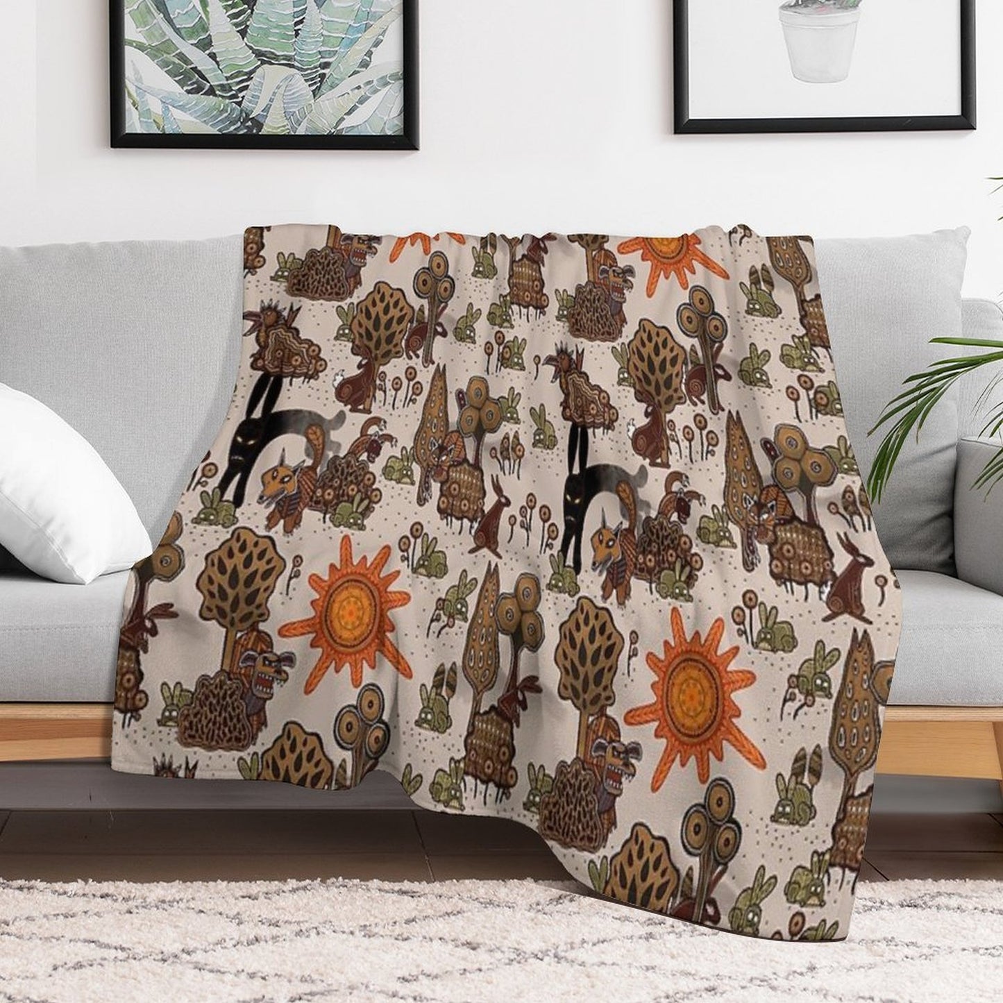 In The Beginning of The World - Watership Down Pattern Throw Blanket