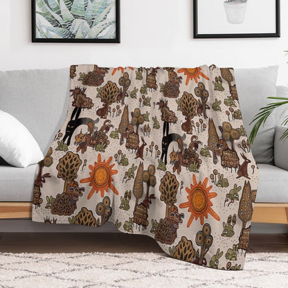 In The Beginning of The World - Watership Down Pattern Throw Blanket