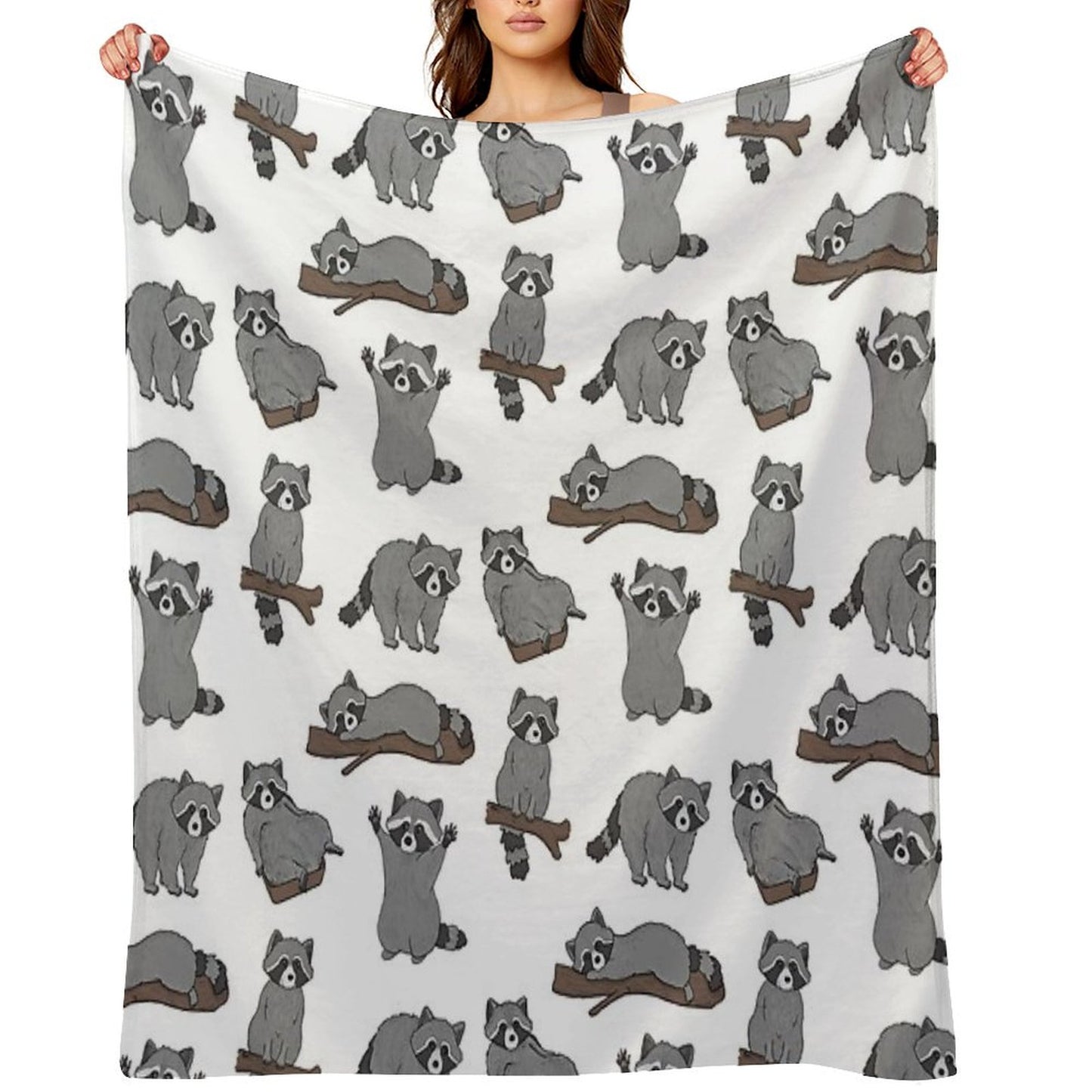 Raccoons Throw Blanket