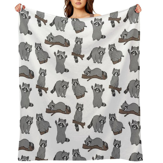 Raccoons Throw Blanket