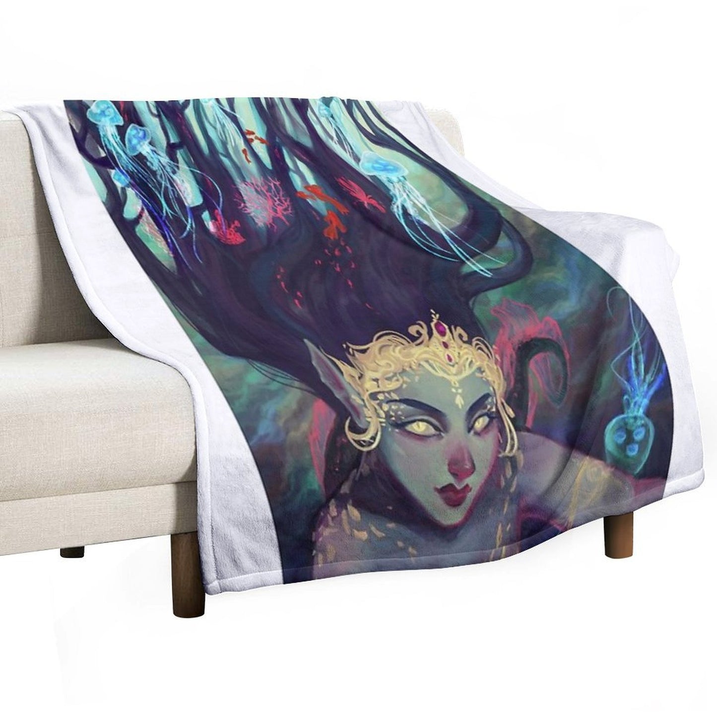 Abyss Mermaid Throw Blanket