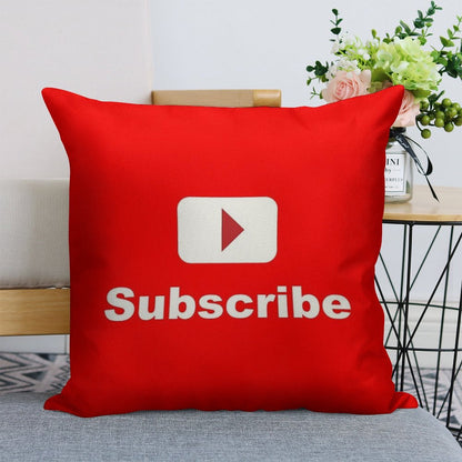 Youtube Channel Subscribe Linen Throw Pillow Cover