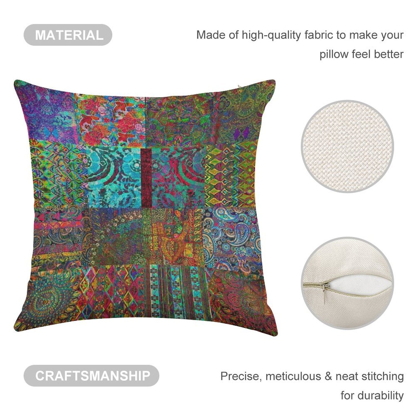 Bohemian Wonderland Linen Throw Pillow Cover