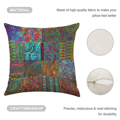 Bohemian Wonderland Linen Throw Pillow Cover