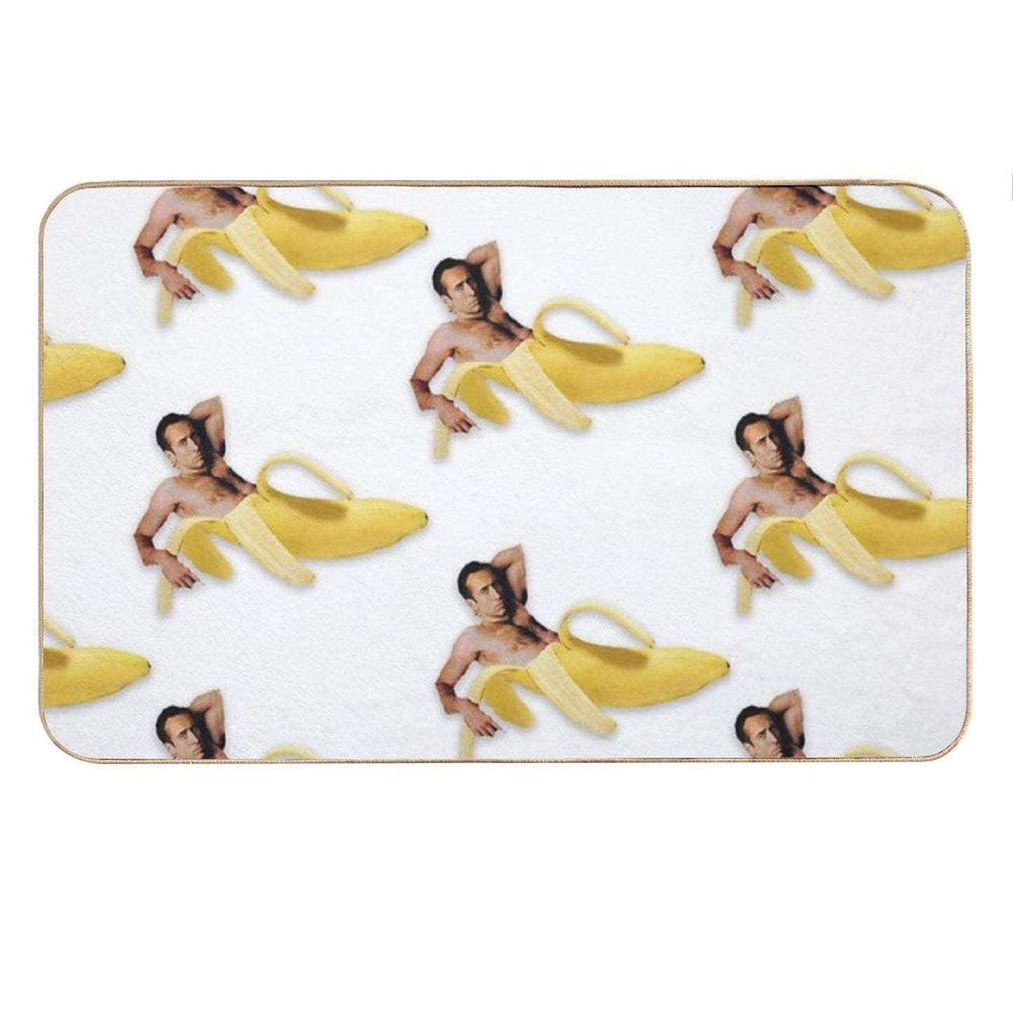 Nicolas Cage Banana Pattern Bath Mat
