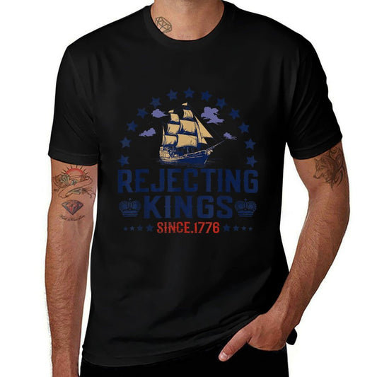Rejecting Kings Since 1776 Vintage Patriotic No Kings  Lightweight T-Shirt