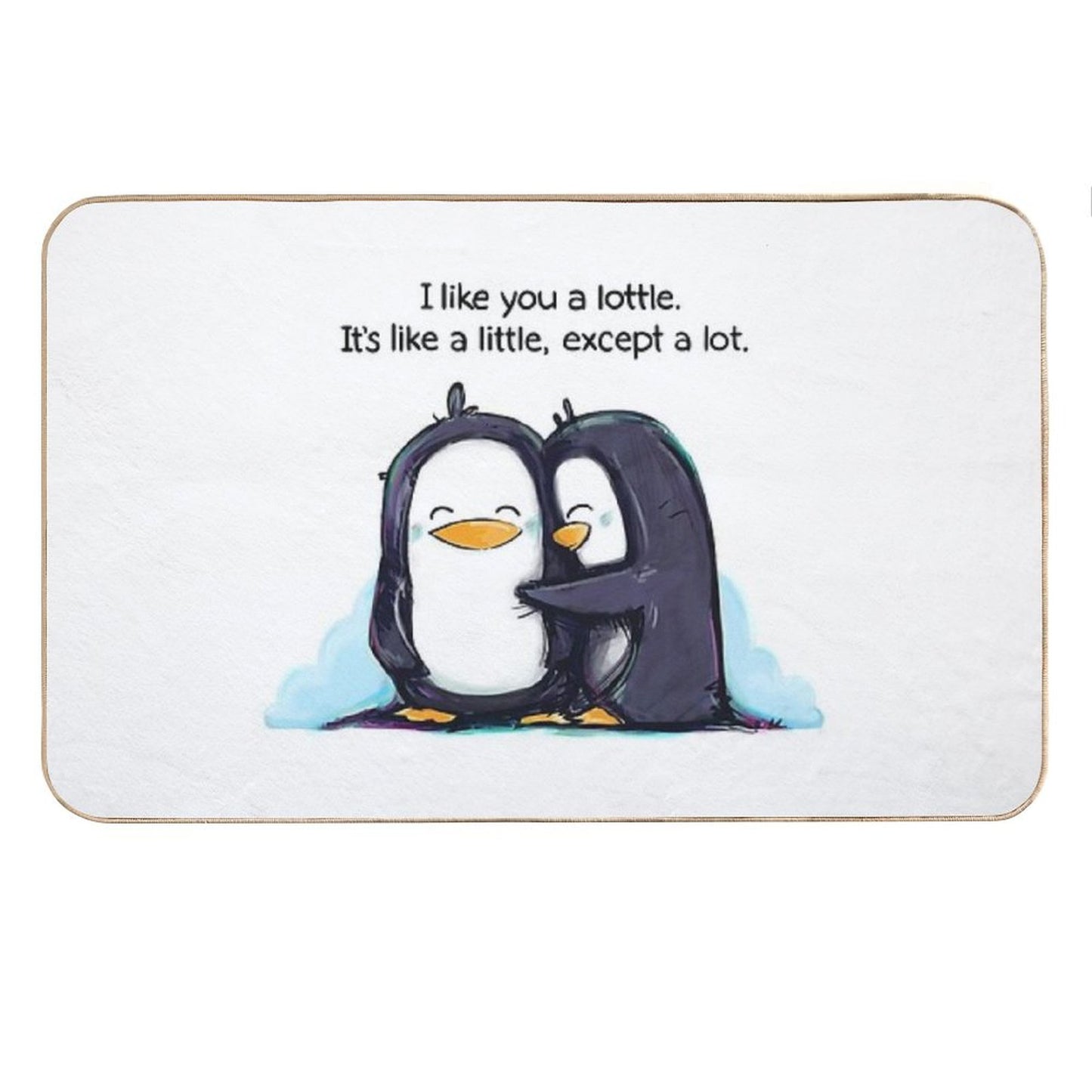 I Like You A Lottle Penguins Bath Mat