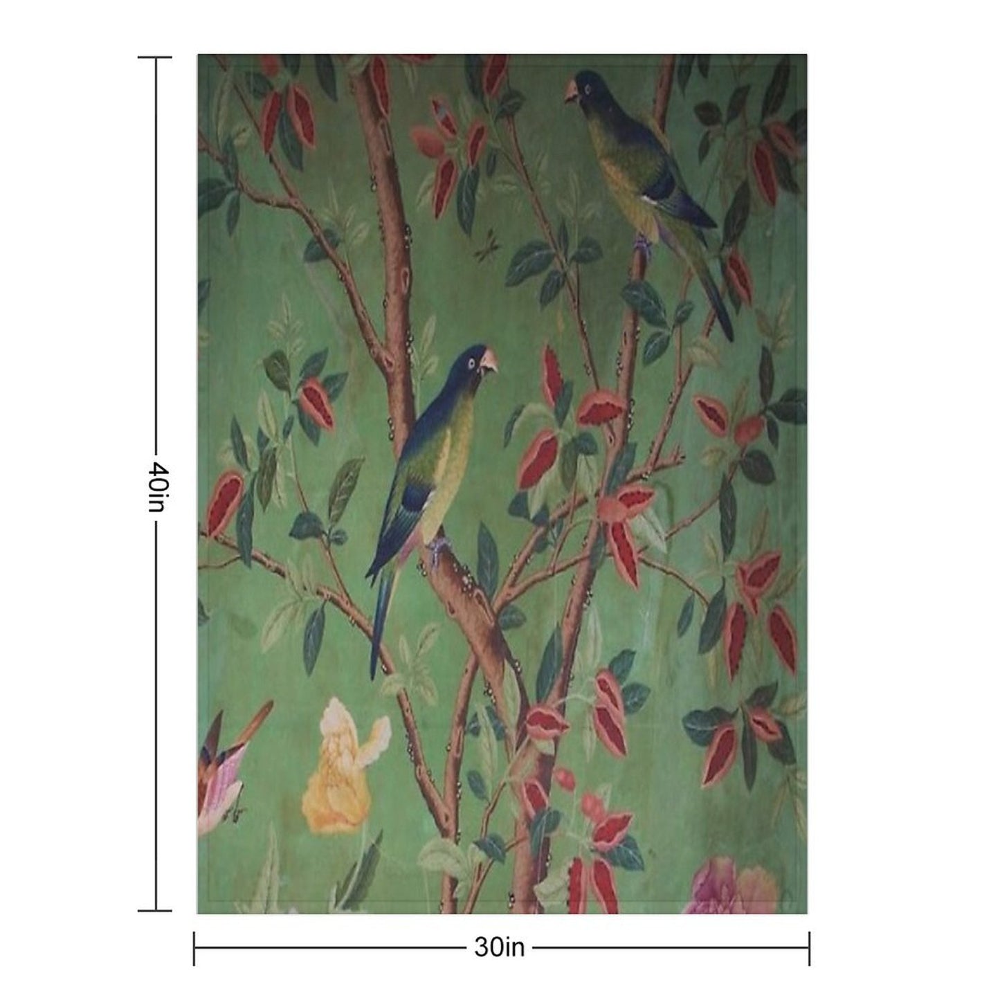 Green Dream Chinoiserie Throw Blanket