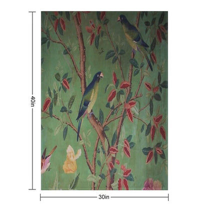 Green Dream Chinoiserie Throw Blanket