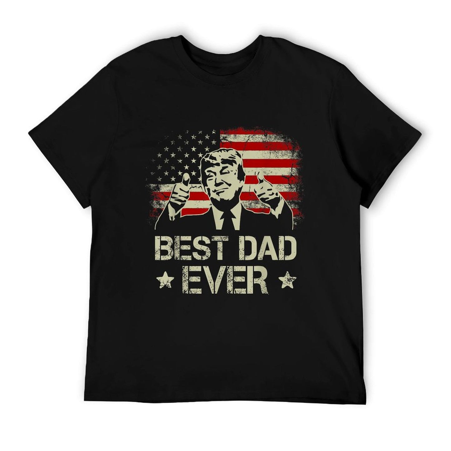Best Dad Ever Fathers Day USA American Flag Trump 2024 T-Shirt