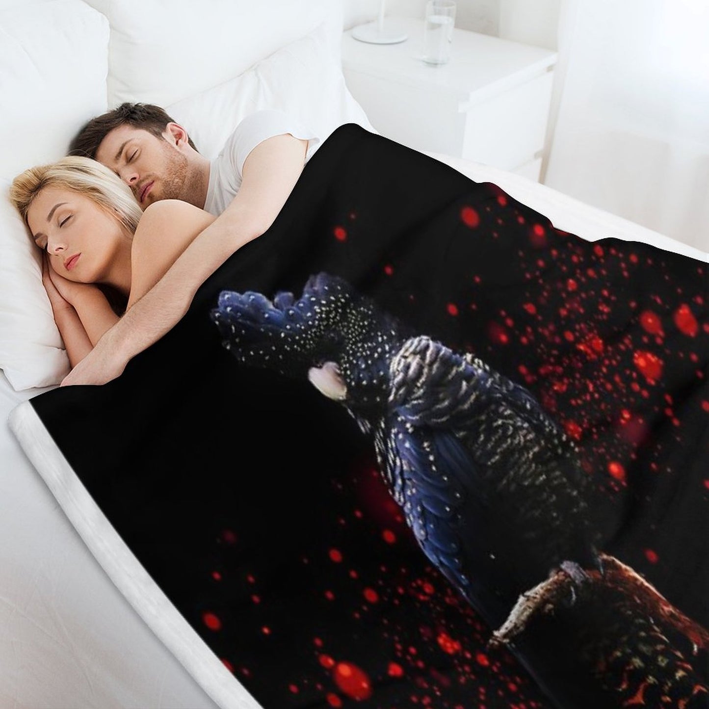 Red Tailed Black Cockatoo Throw Blanket