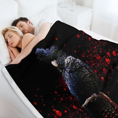 Red Tailed Black Cockatoo Throw Blanket