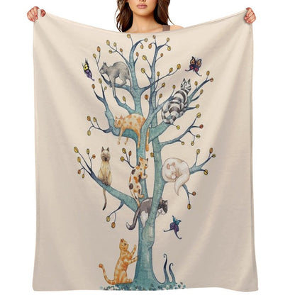 The Tree of Cat Life Throw Blanket