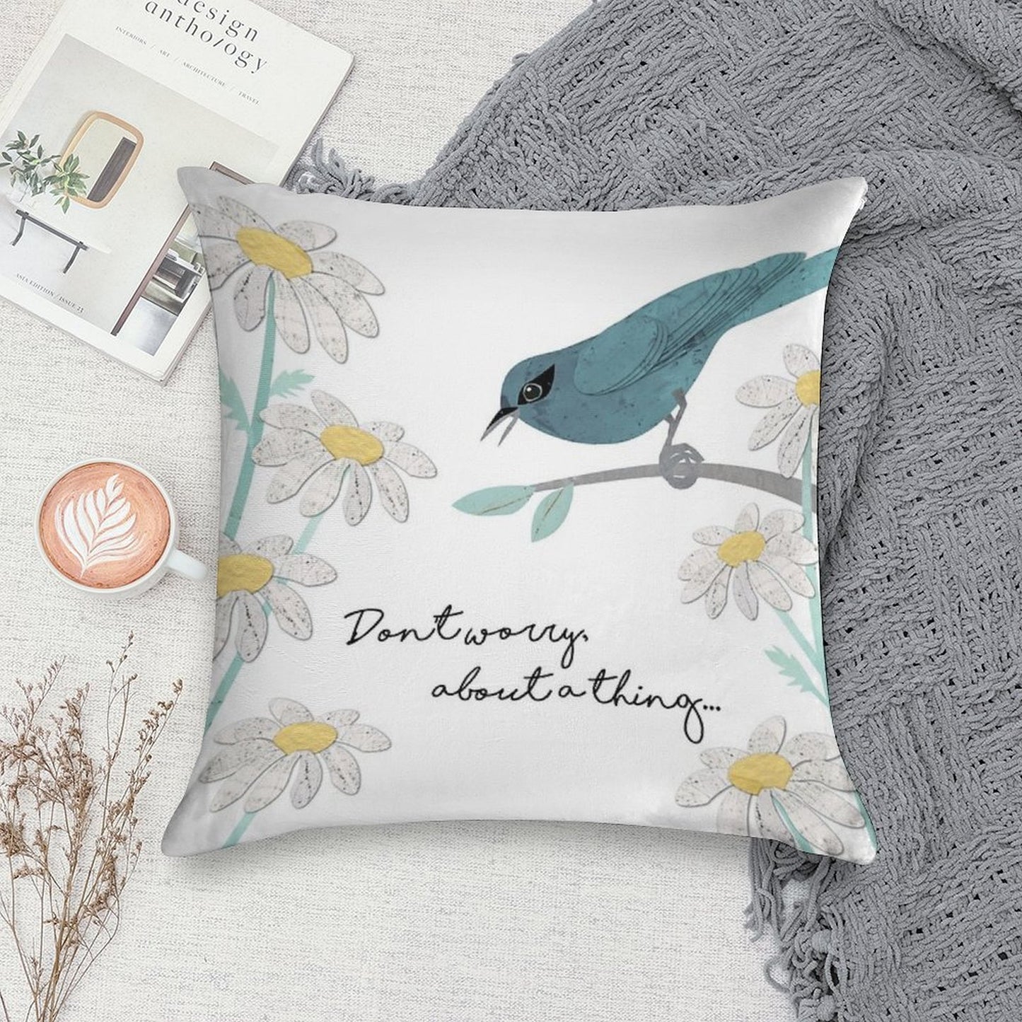 Three Little Birds, Part 1 Soft Washable Throw Pillow