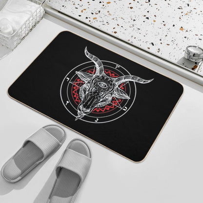 Satanic Goat Baphomet Circle Satan Symbol  Lucifer Devil Bath Mat