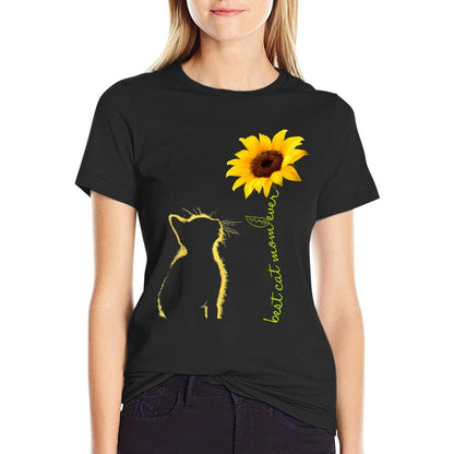 Best Cat Mom Ever Sunflower Mother&#39;s Day for Cat Lover T-Shirt