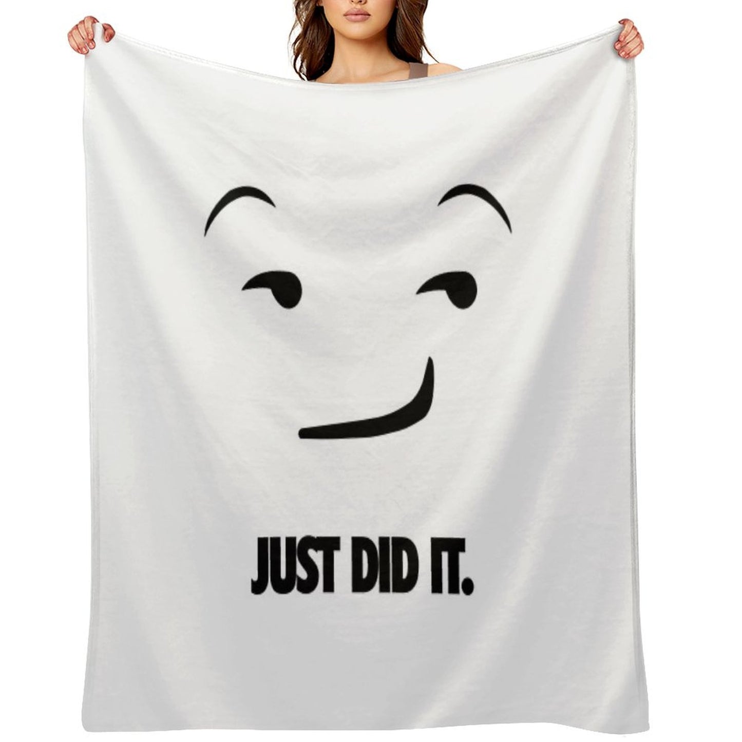 Nike Just Do It Parody - Just Did It.Emoji Throw Blanket