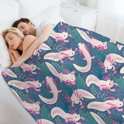 Axolotls Throw Blanket