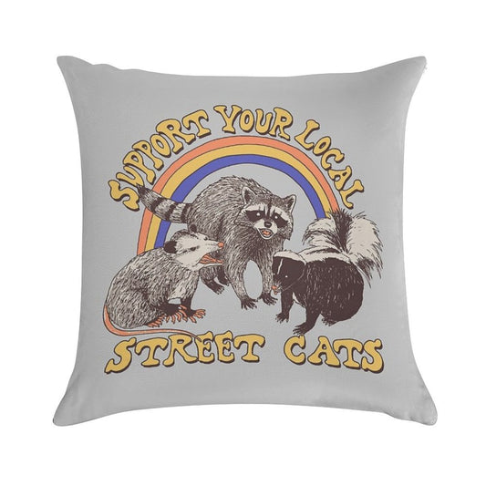 Street Cats Soft Luxury Feel Throw Pillow