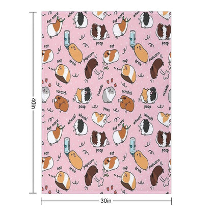 Guinea Pig Daily To-Do List - Pink Background Throw Blanket