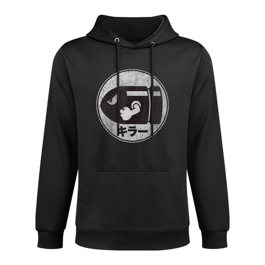 Super Mario Bullet Bill Distressed Kanji Logo Moisture-Wicking Hoodie