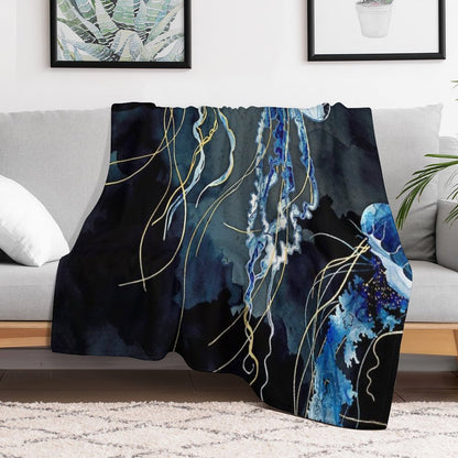 Metallic Ocean III Throw Blanket