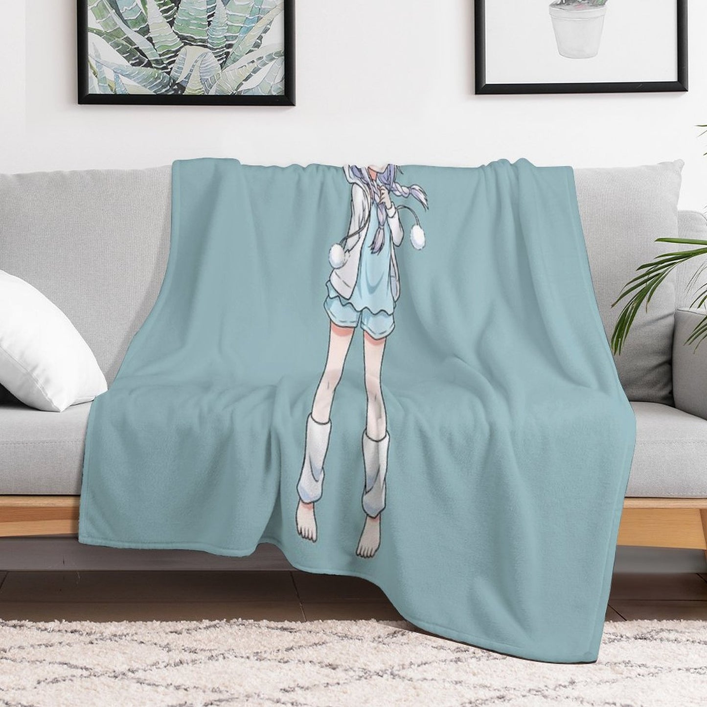 Anime Kawaii Girl Throw Blanket