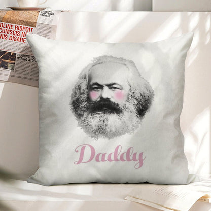 Daddy Karl Linen Throw Pillow Cover