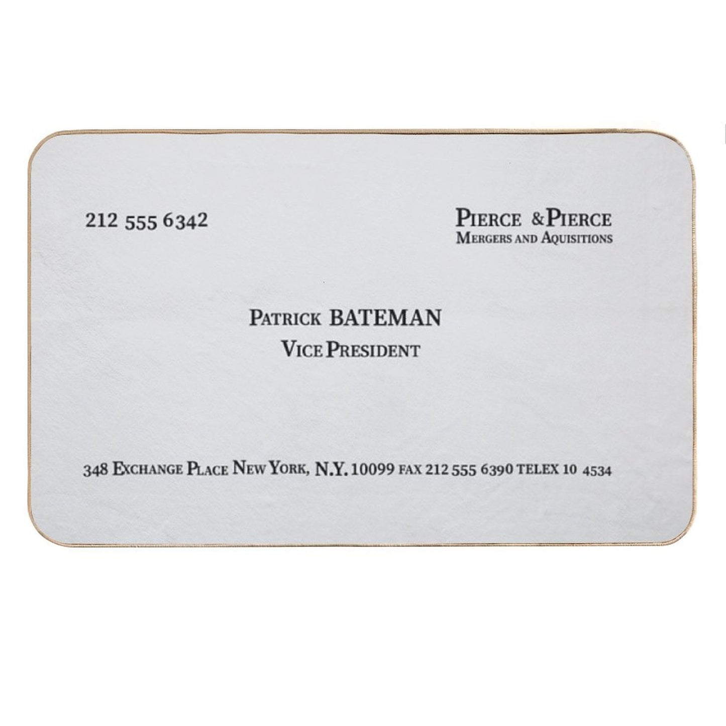 Patrick Bateman American Psycho Business Card Bath Mat
