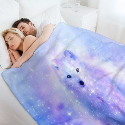 Arctic Iceland Fox Throw Blanket