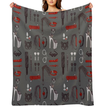 BDSM Erotic Fetish Toys Throw Blanket