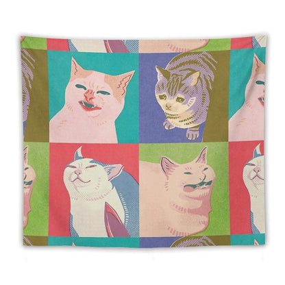 Four Meme Cats of The Apocalypse Tapestry