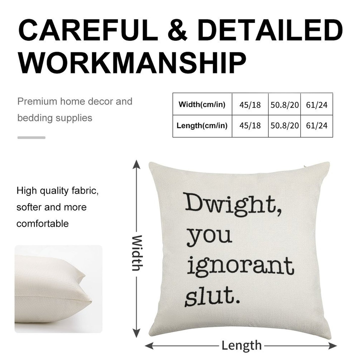 Dwight The Office Quote Linen Throw Pillow Cover