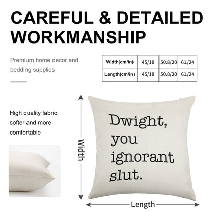 Dwight The Office Quote Linen Throw Pillow Cover