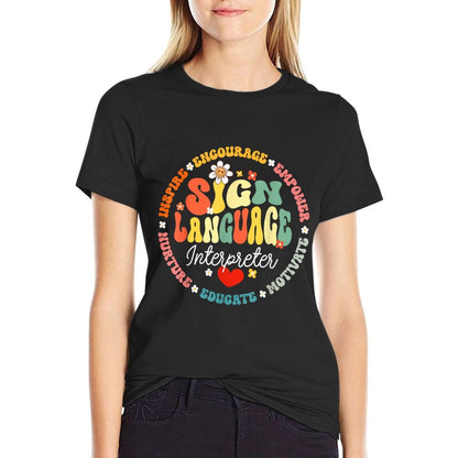 ASL Interpreter Teacher School Sign Language Interpreter T-Shirt