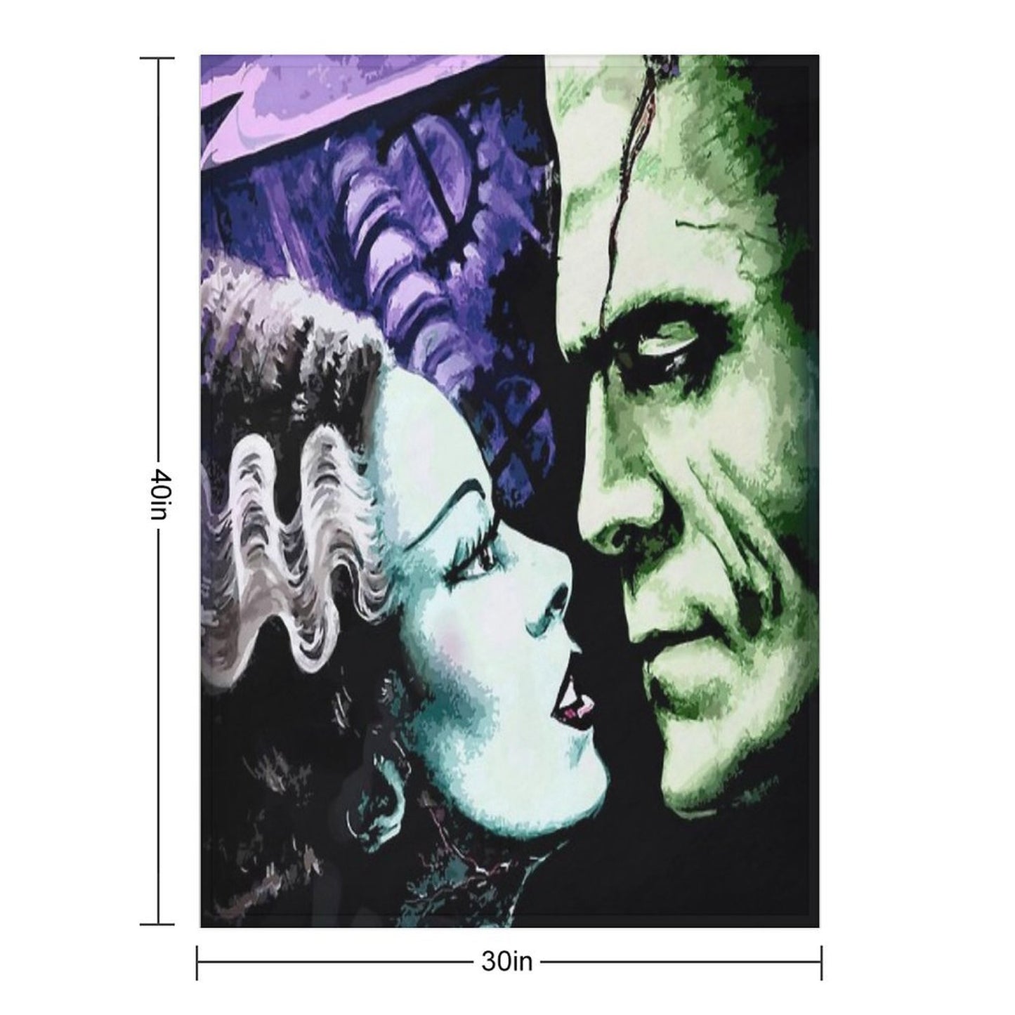 Bride & Frankie Monsters in Love Throw Blanket